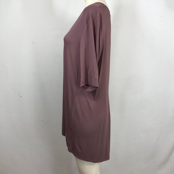 SUPER SOFT BY TORRID. WOMEN'S 1 - ROSE TAUPE TUNIC SUPER SOFT V-NECK HILO SHIRT - Picture 6 of 8